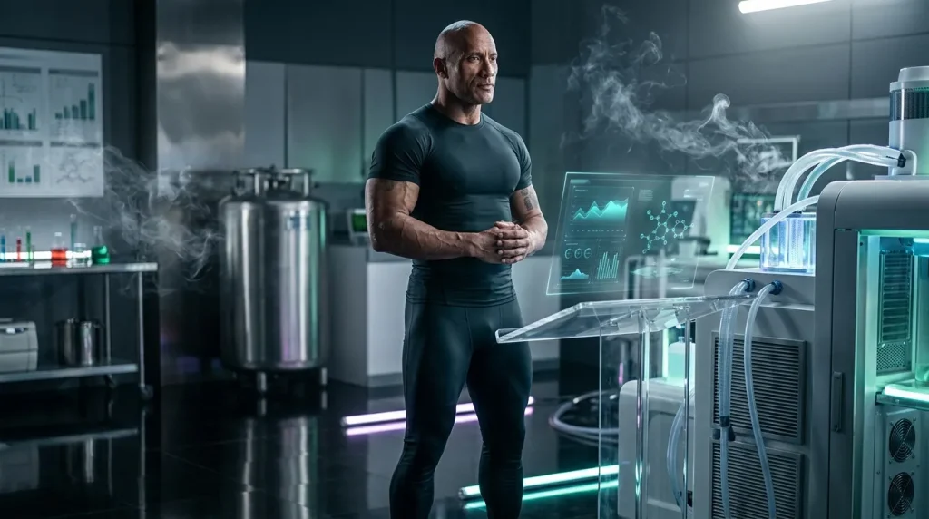 Homme en tenue noire dans laboratoire technologique avancé avec équipements